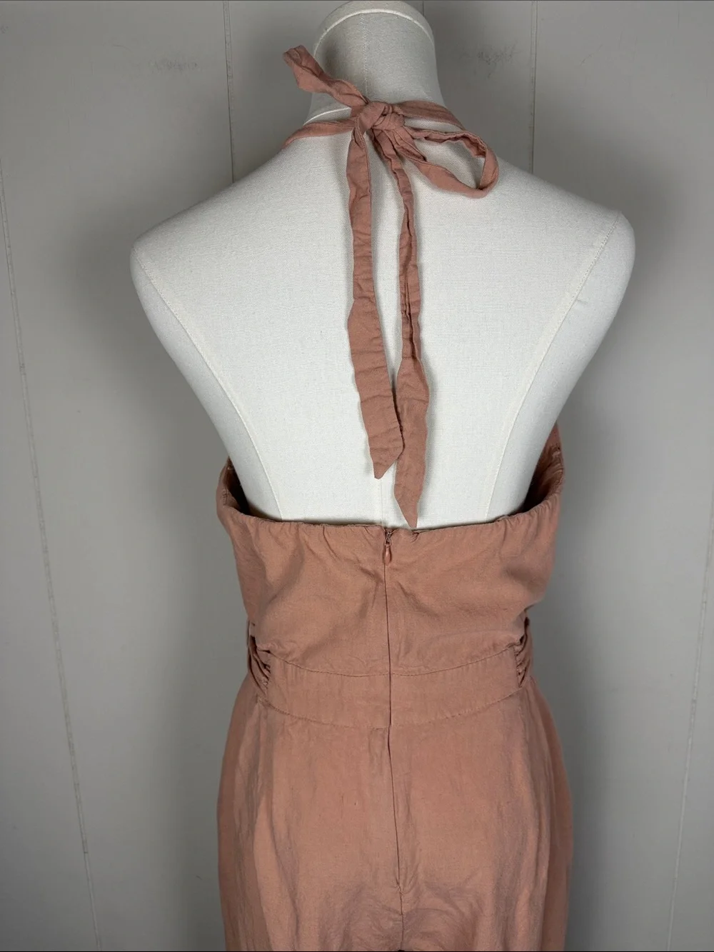 Zara Linen Blend Rustic Jumpsuit Long Size Large Boho Earthy Indie Resort